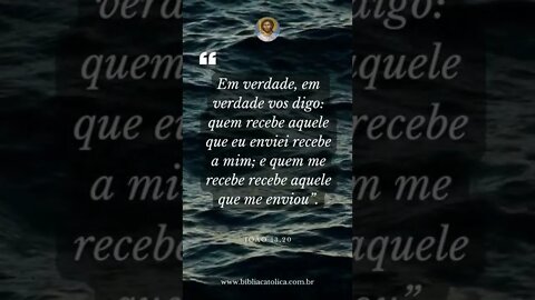 João 13,20 - Em verdade, em verdade vos digo: quem recebe aquele que eu enviei recebe a mim; e quem