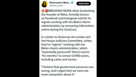 Mark Zuckerberg regrets working with the Biden-Harris administration by censoring information