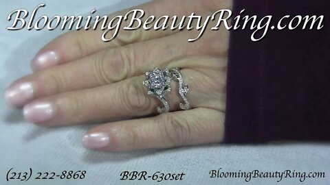 Engagement Ring Set BBR-630 And BBR-653B By BloomingBeautyRing.com