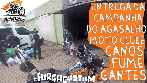 Entrega dos agasalhos do Moto Clube Canos Fumegantes