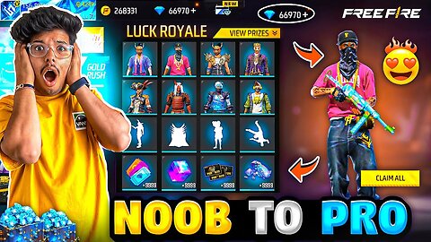 Free Fire I Got All Legendary Rare Bundles😍in Luck Royal | Noob To Pro😍in 8,000💎-Garena FreeFire