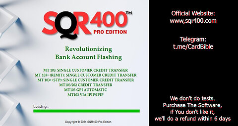 SQR400 Pro Edition: Bank Account Flashing Software: www.sqr400.com