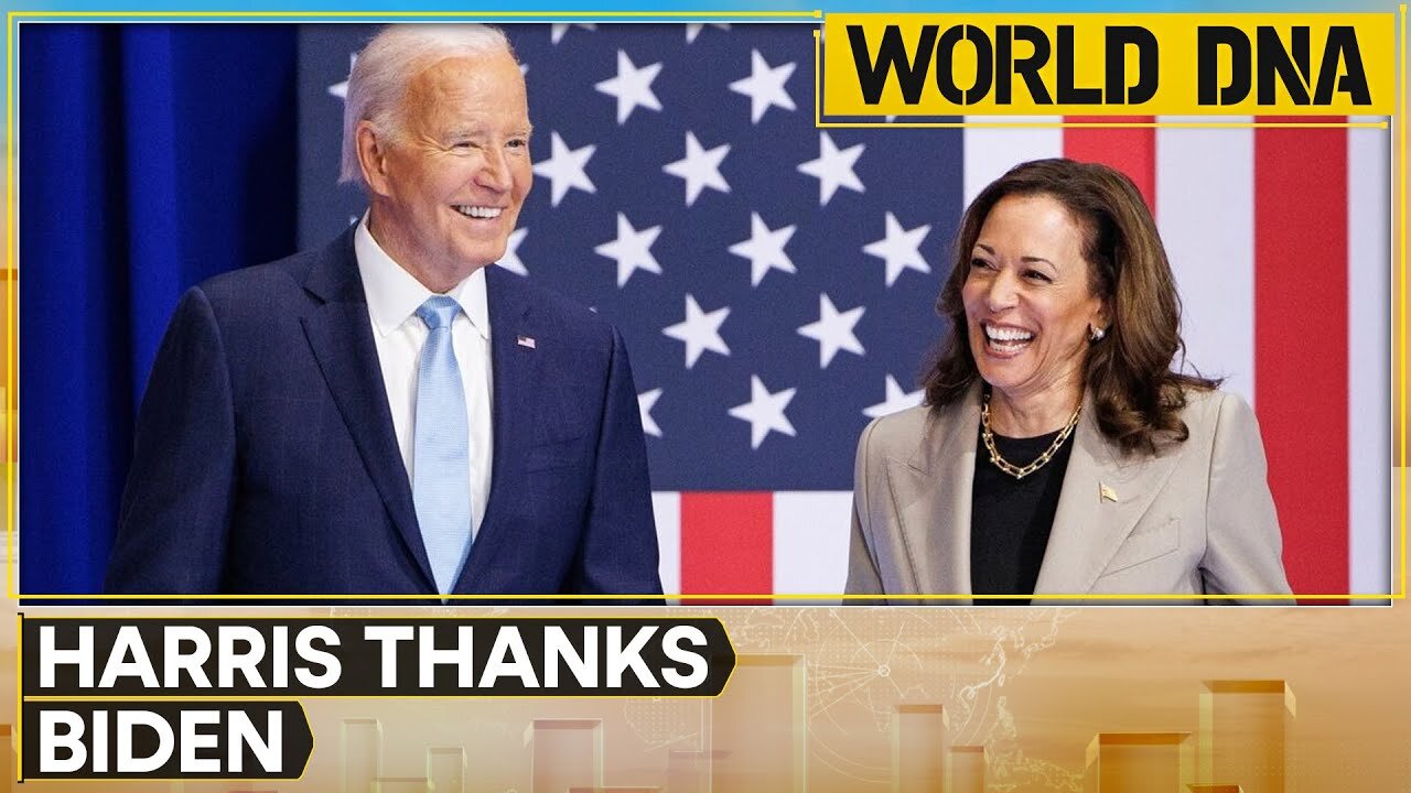 DNC 2024 Harris thanks Biden, says 'US is forever grateful to you