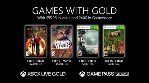 Xbox - Fevereiro 2022 Games with Gold e Gamepass Ultimate