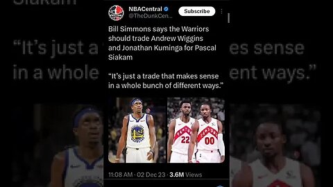 BILL SIMMONS SAYS WARRIORS SHOULD TRADE WIGGS/KUMINGA FOR PASCAL SIAKIM !!!