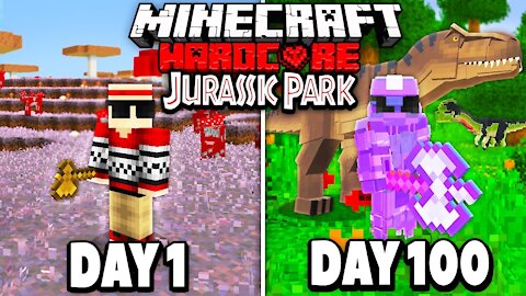 Survived 100 Days in Jurassic Park on Minecraft.. Here's What Happened..