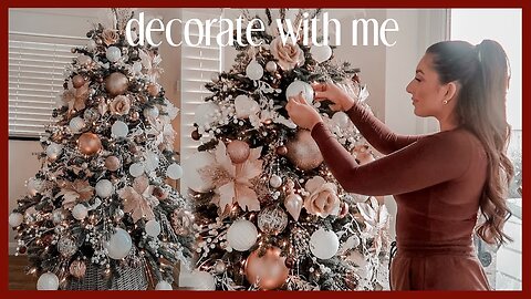 decorate my christmas tree 2023 ✨ rose gold, white