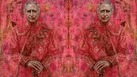 King Charles Mirrored Crimson Bloody Portrait