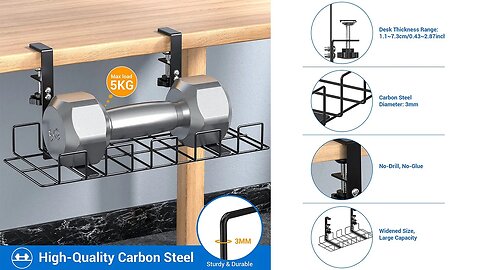 Organize Your Workspace with Luxear Under Desk Cable Management Tray