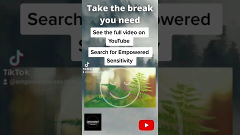 Highly Sensitive People, take the vreak you deserve! see the full video by visiting our channel