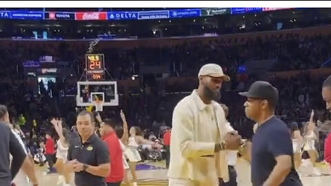 Denzel Washington and Lebron James the Lakers’ home court, Crypto.com Arena,