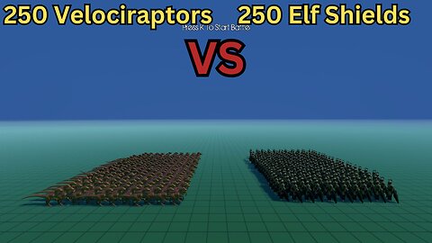 250 Velociraptors Versus 250 Elf Shields || Ultimate Epic Battle Simulator