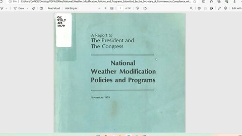 Weather Modification policy Report to Congress 1979 Cont.