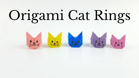 Origami Cat Finger Rings - DIY Easy Paper Crafts