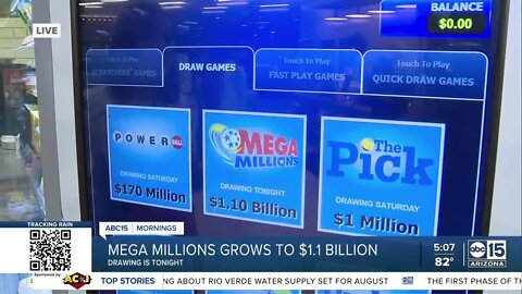 Mega Millions jackpot grows to $1.1 billion