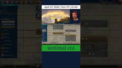 #oneturnadaychallenge #civ6 – Turn 117 - MEDIEVAL PLAN! #shorts