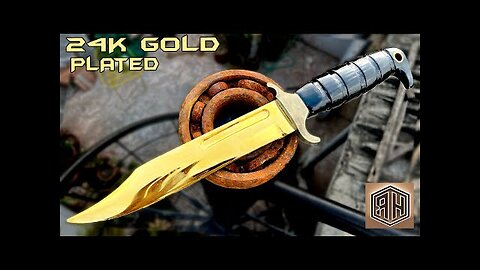 Forging a RUSTED BEARING into a 24K GOLD Combat KNIFE