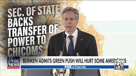 ⁣US Secretary of State Blinken Backs Transfer of Power to ChiComs