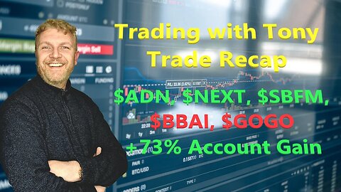 Day Trade With Tony, Trade Recap 73% Gains $ADN, $BBAI, $GOGO, $NEXT & $SBFM +$8,800 Green Day