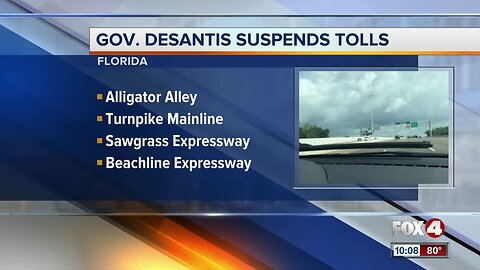 Florida tolls suspended by Governor DeSantis