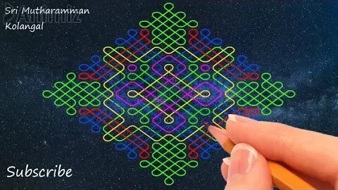 21x1 புள்ளி கம்பிக் கோலம் | 21x1 pulli kolam Pulli Kambi Kolam | Sri Mutharamman Kolangal