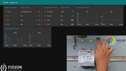 Node-RED Modbus Integration with WIN-IO-4AOMV & WIN-IO-4DDAM Modbus Serial I/O Cards | IoT | WittelB