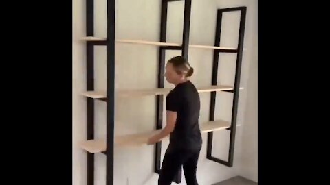 Woman Carpenter Skills Making Wall Shelves - Woodworking Projects