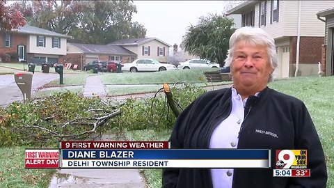 Ice storm aftermath in Delhi Township