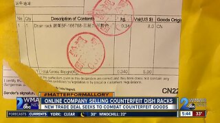 Online company selling counterfeit dish racks