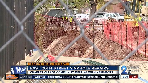 City to discuss repairs to 26th Street sinkhole