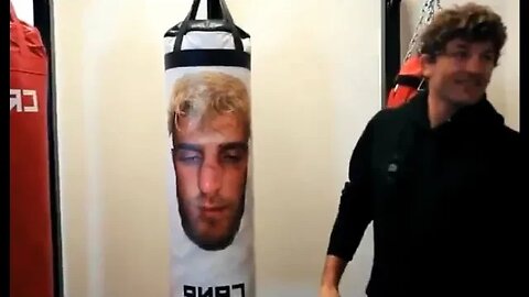 Ben Askren trolls Jake Paul with punching bag with his face on to practice his boxing skills