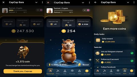 CapCap Bara | Play And Earn | Upgrading Cards To Increase Passive Earning | Telegram Crypto Mining