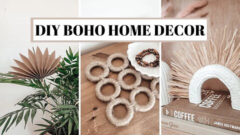 DIY BOHO DECOR IDEAS - Air Dry Clay Arch Decoration & Paper Palm Leaves