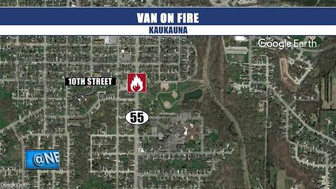 Van catches fire in Kaukauna