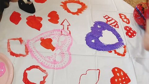 Making a Hearty Valentine's Tablecloth