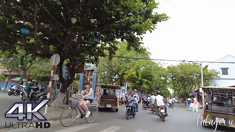 Driving tour around Hoi An ancient town on a peaceful sunny afternoon [ 4K ASMR] Street sounds life