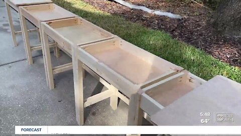 Lithia veteran makes home desks for grade-schoolers