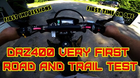 (E1) DRZ400S Road and Trail test, Top speed, First Ride and impressions, first time ever on one.