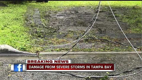 Damage from severe storms, apparent tornados