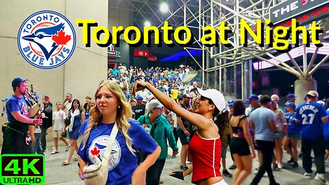 【4K】Toronto Night Blue Jays Fans Playoff Walk Canada 🇨🇦