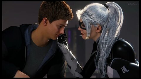 Spiderman And Black Cat Romantic Scene