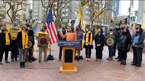 Pelosi Interrupted By Man Screaming 'Let's Go Brandon'