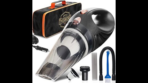 THISWORX Car Vacuum Cleaner - Portable, High Power,