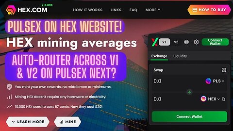 PulseX On Hex Website! Auto-router Across V1 & V2 On PulseX Next?