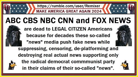 ABC CBS NBC CNN and FOX NEWS are dead news only idiots watch those