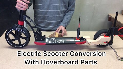 Electric Scooter Conversion With Hoverboard Parts