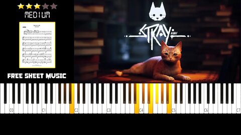 Stray - Secret Lab (Video Game Soundtrack) - (MEDIUM) Piano Tutorial