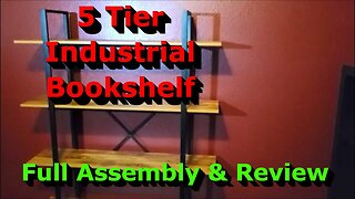 5 Tier Industrial Bookshelf - Full Assembly & Review - Clean