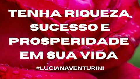 Tenha riqueza, sucesso e prosperidade em sua vida #lucianaventurini #vivermelhor #enriquecimento