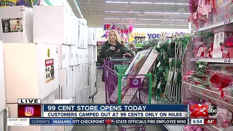 Dozens camp out outside new 99 Cent Store for grand-opening deals